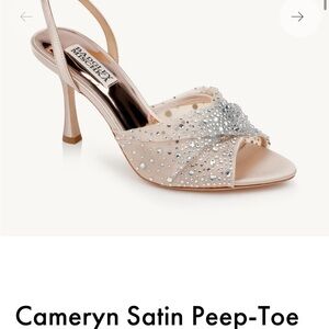 Badgley Mischka Women's Cameryn Satin Peep-Toe Heels - Nude